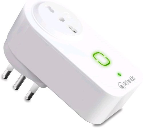 ATLANTIS A17-SS16A SMART PLUG WI-FI PRESA ELETTRICA CONTROLLATA CON INTERRUTTORE CONTROLLO DA REMOTO TIMER COMPATIBILE CON AMAZON ALEXA GOOGLE HOME APP ANDROID E IOS BIANCO